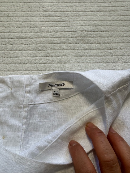 Madewell White Sleeveless 100% Linen-Blend Boxy Tank - Picture 4 of 7